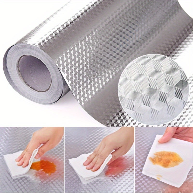 1 rolka samoprzylepnej tapety oleofobowej do kuchennego blankieta, wodoodporna i odporna na ciepło, 0,6 x 3 m