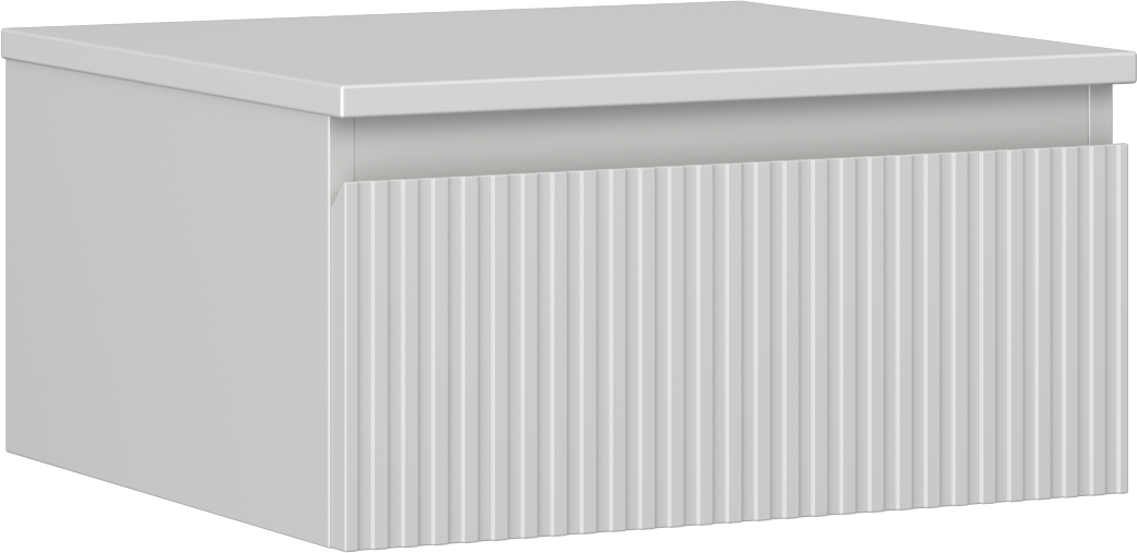Mexen Rivel szafka łazienkowa podumywalkowa 50 cm z blatem, 1 szuflada, ryflowana , szara mat - 91A20-05023-1-BFC62