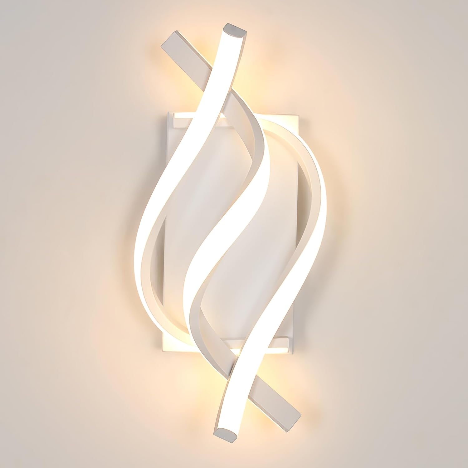 Kinkiet LED 20W – Obudowa z białego aluminium – Ciepłe światło – Nadaje się do oświetlenia wnętrz w salonach, sypialniach itp.