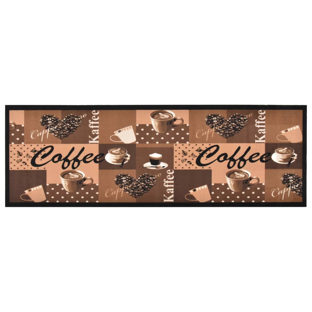 Kuchenny dywanik podłogowy Coffee, brązowy, 60x300 cm vidaXL
