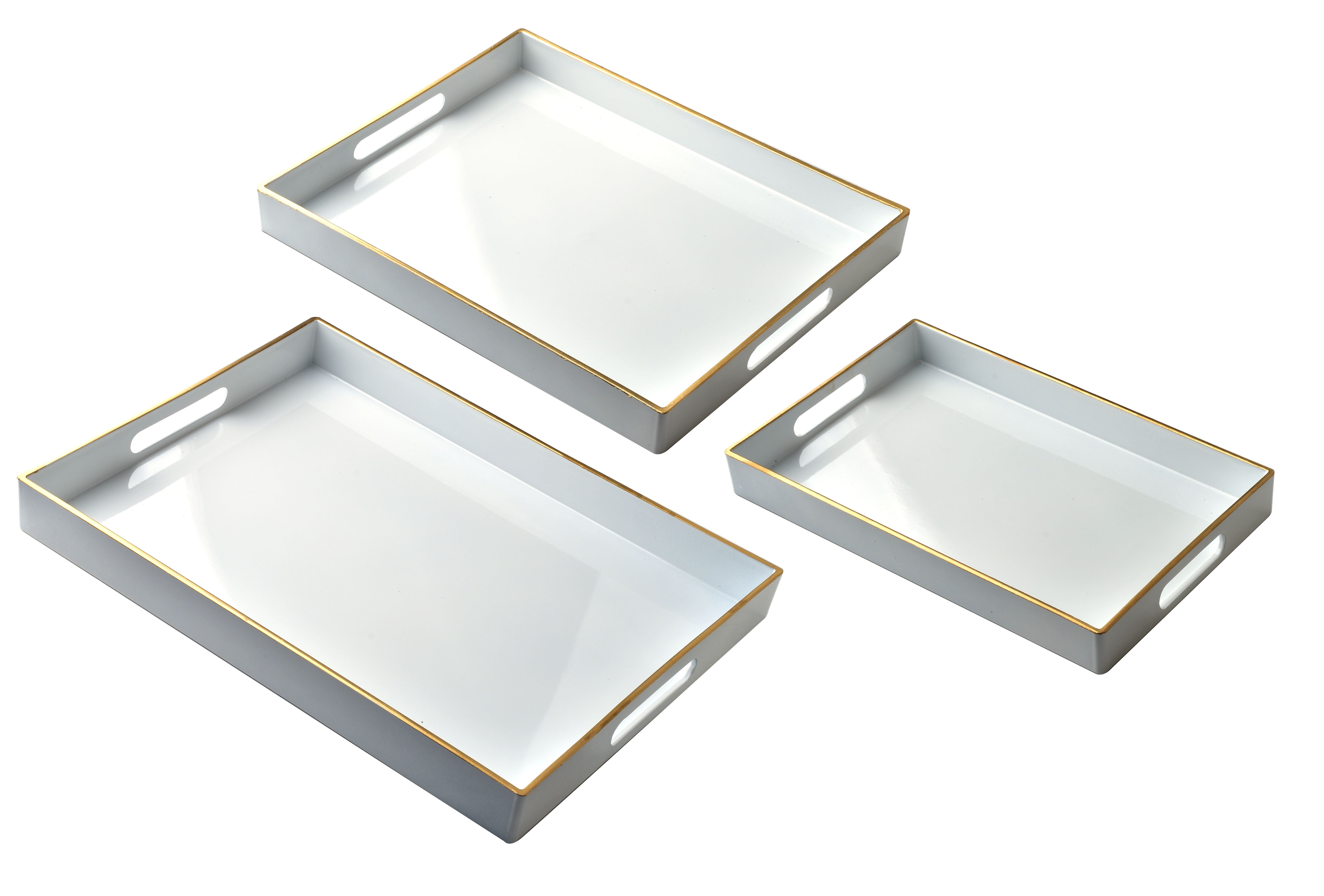 blanche white komplet 3 tac dekoracyjnych 40x30x4cm/35x25x3,5cm/30x20x3,5cm