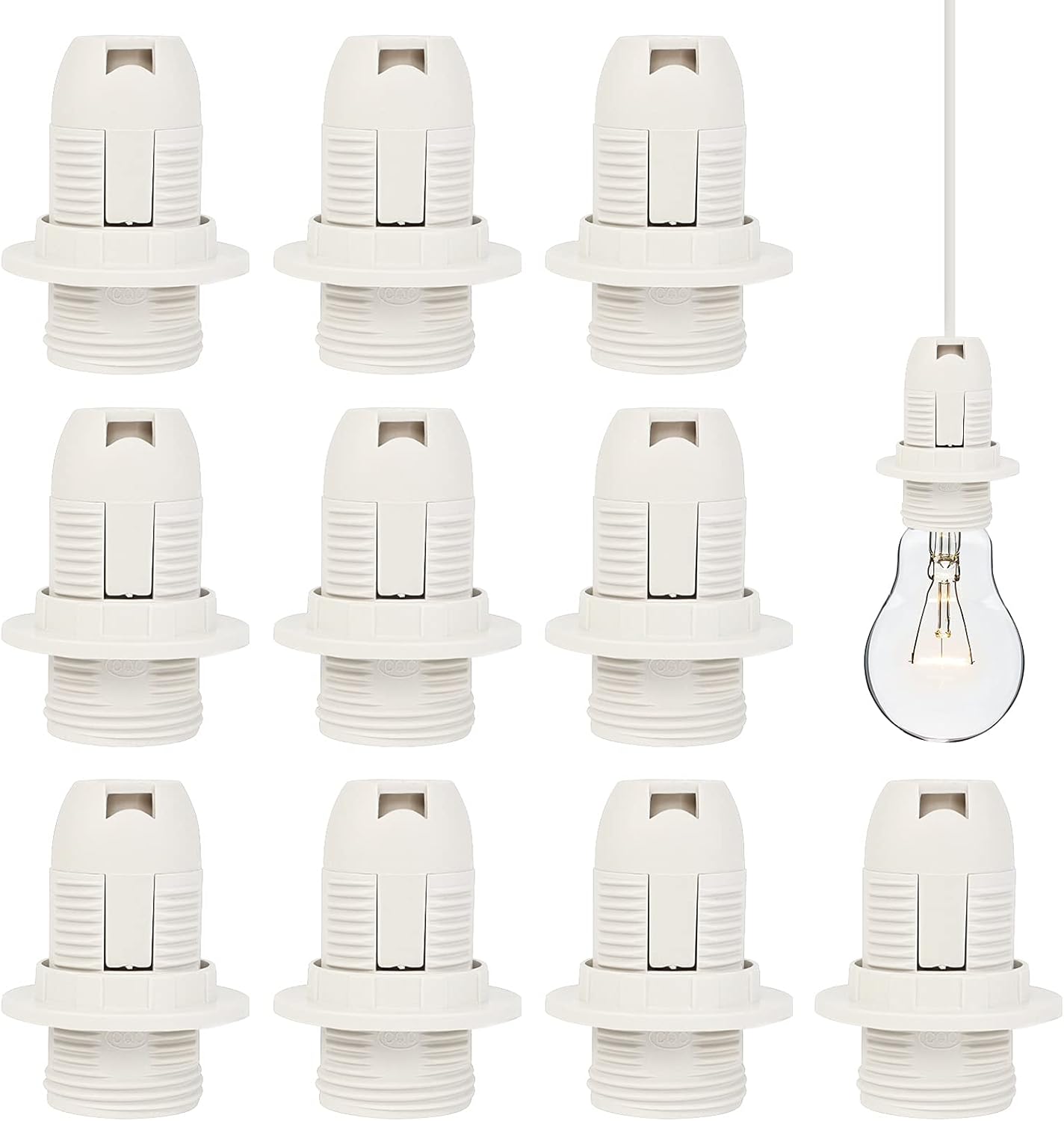10 sztuk E14 Uchwyt żarówki 250 2A Plastikowe gniazdo żarówki Retro Uchwyt żarówki Śruba Adapter gniazda żarówki