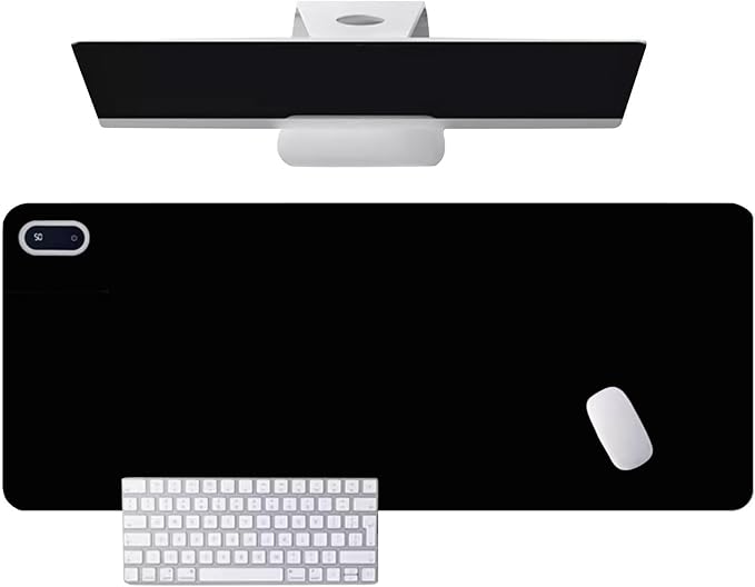 Podgrzewana podkładka pod mysz USB – z 5 regulowanymi poziomami temperatury – inteligentna kontrola temperatury – 60 × 36 cm – czarna