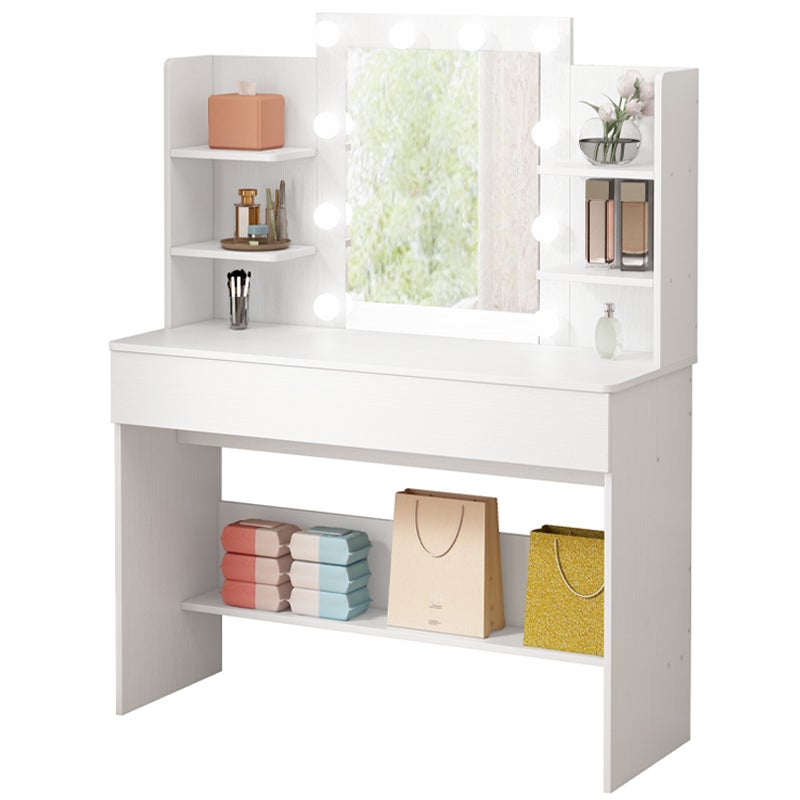 TOALETKA KOSMETYCZNA MAKIJAŻU WIZAŻU Z LUSTREM LED NOWOCZESNA LOFT 110 CM