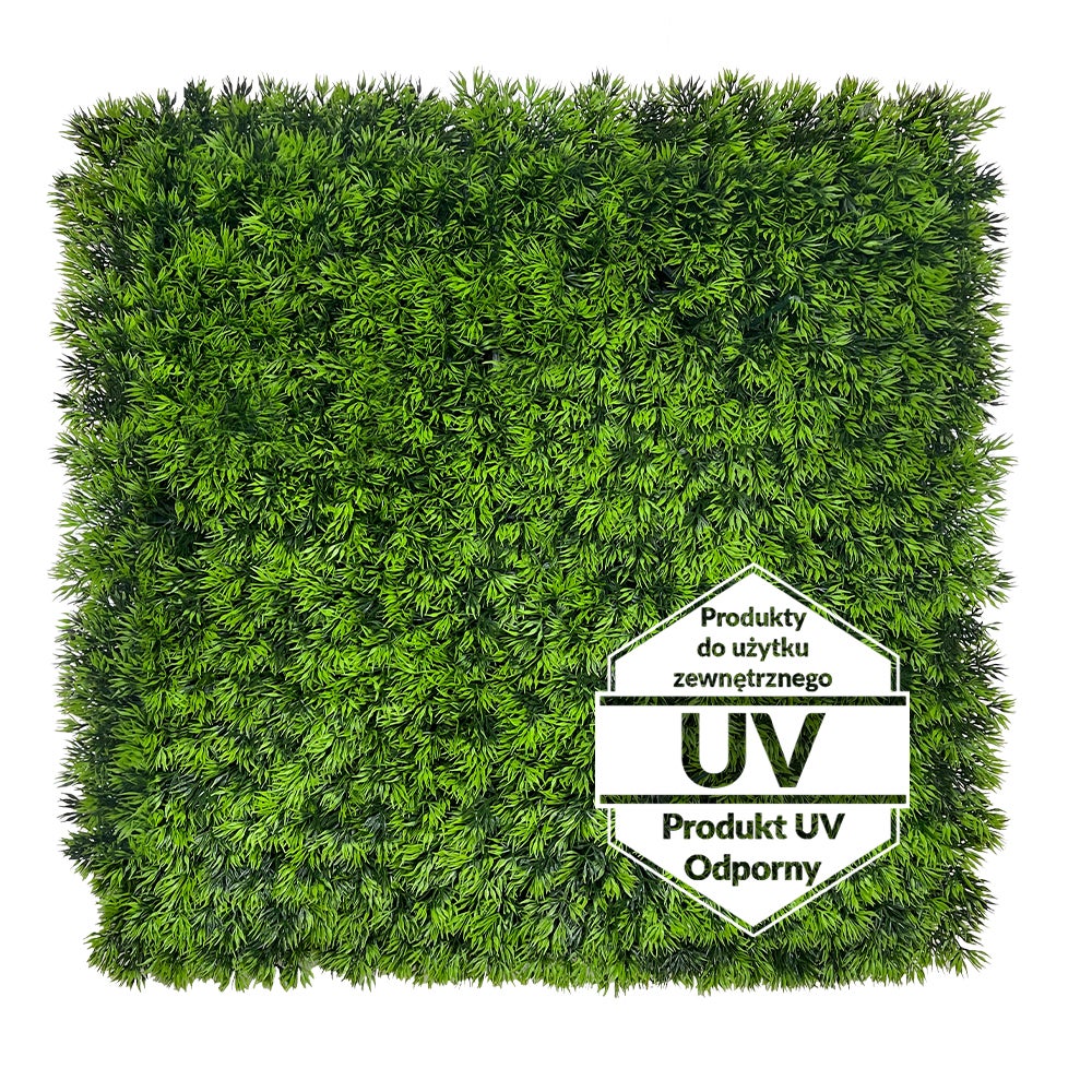 Sztuczna zielona ściana z roślin, panel ścienny, sztuczna roślina, mata Pina UV 50x50cm