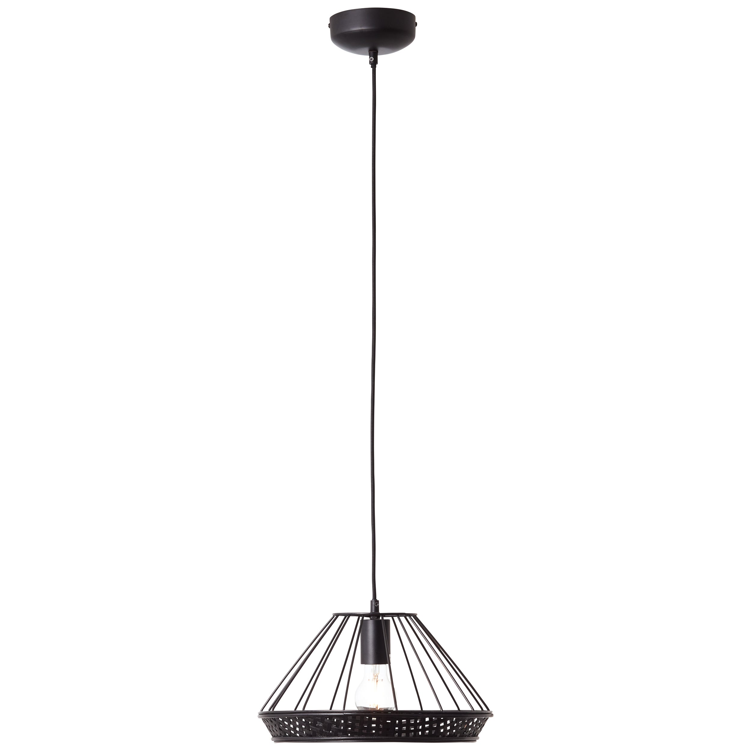 Brilliant lampa sufitowa Sandros 31cm czarny bambus/czarny metal 2x D45, E14, 40 W