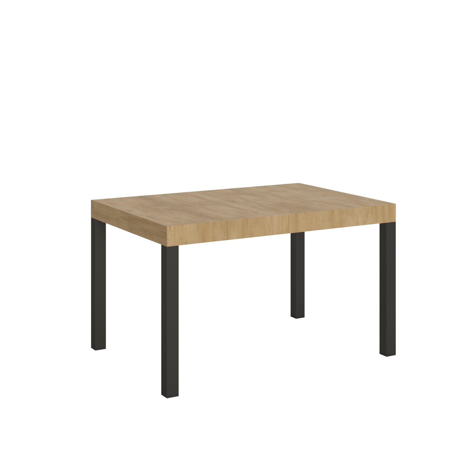 Mesa de uso diario de 90x120 cm, abierta 224 cm, madera natural, fabricada en Italia, roble natural.