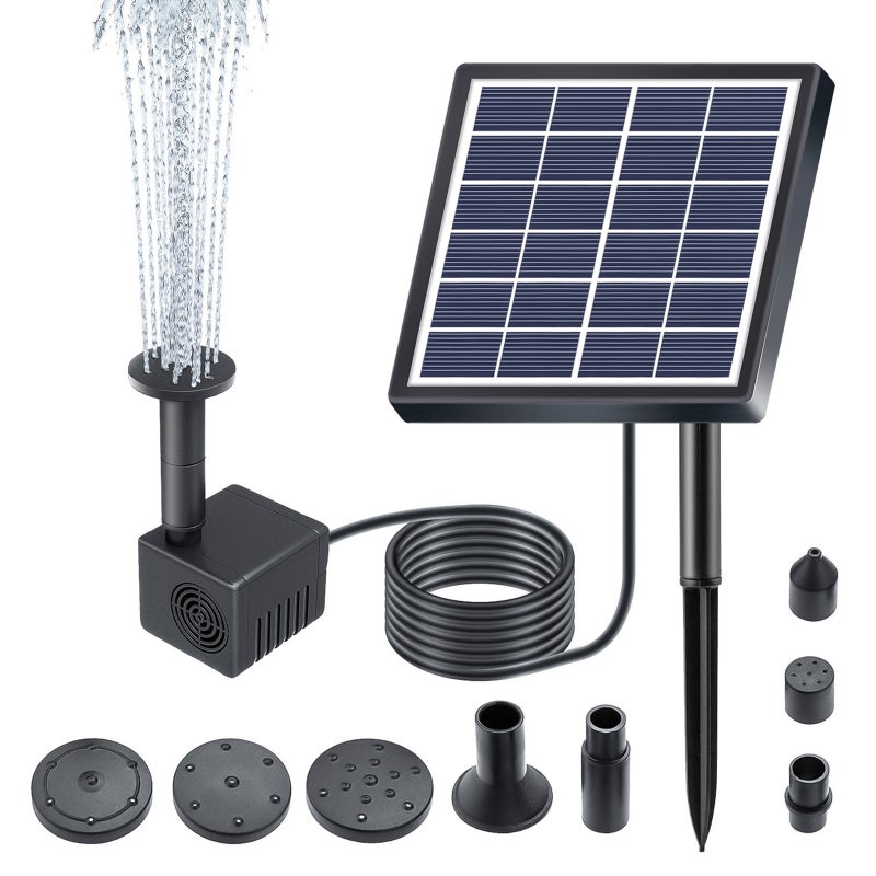 1.5W solarna pompa do fontanny wodnej 160L/h przepływ zanurzeniowa pompa wodna z 8 dysze 9.84ft woda Pipe i Stakes solarny Powered staw pompa do
