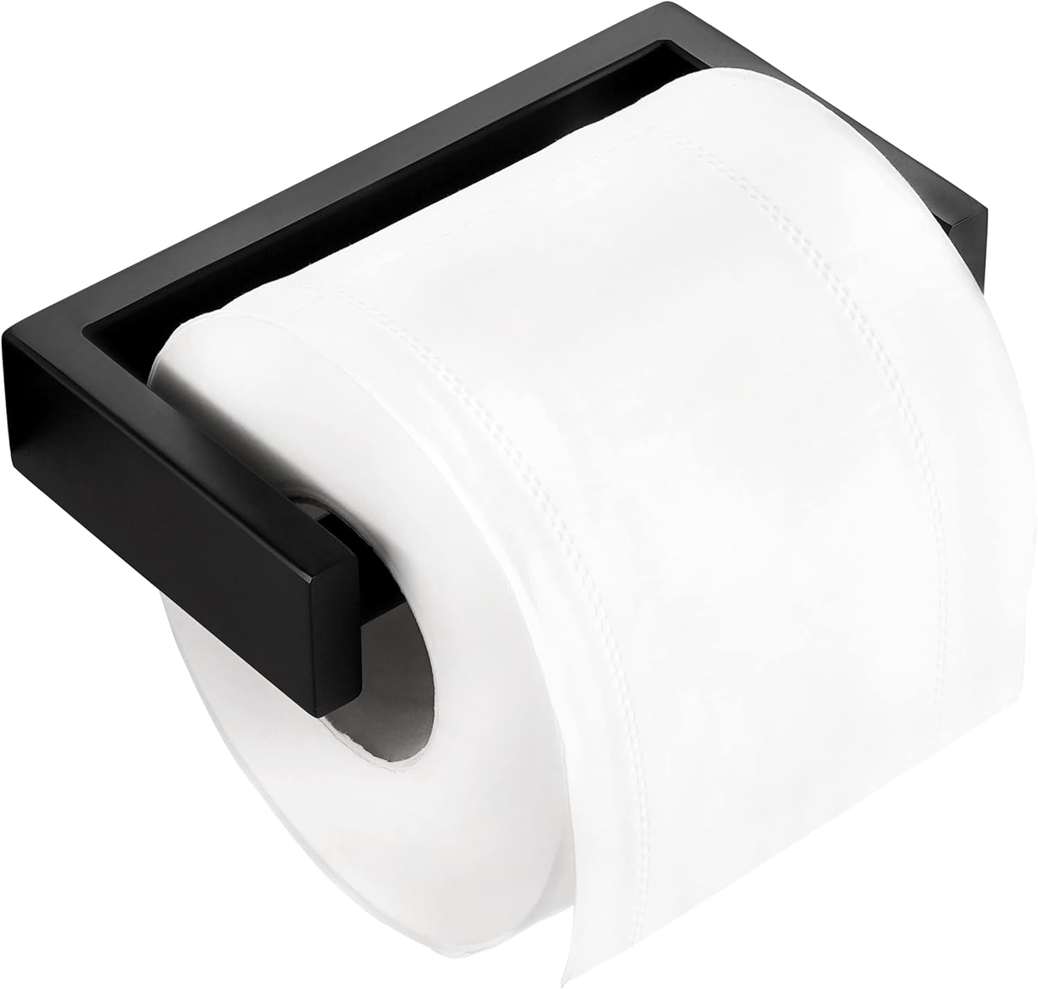 Czarny uchwyt na papier toaletowy, uchwyt na papier toaletowy do łazienki, sprężyna ze stali nierdzewnej, grawerowane wykończenie czcionki, do zawiesz