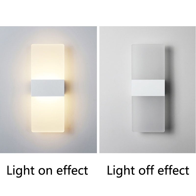 2 sztuki Nowoczesna lampa ścienna LED 6 W, ciepła biel, oprawa wewnętrzna