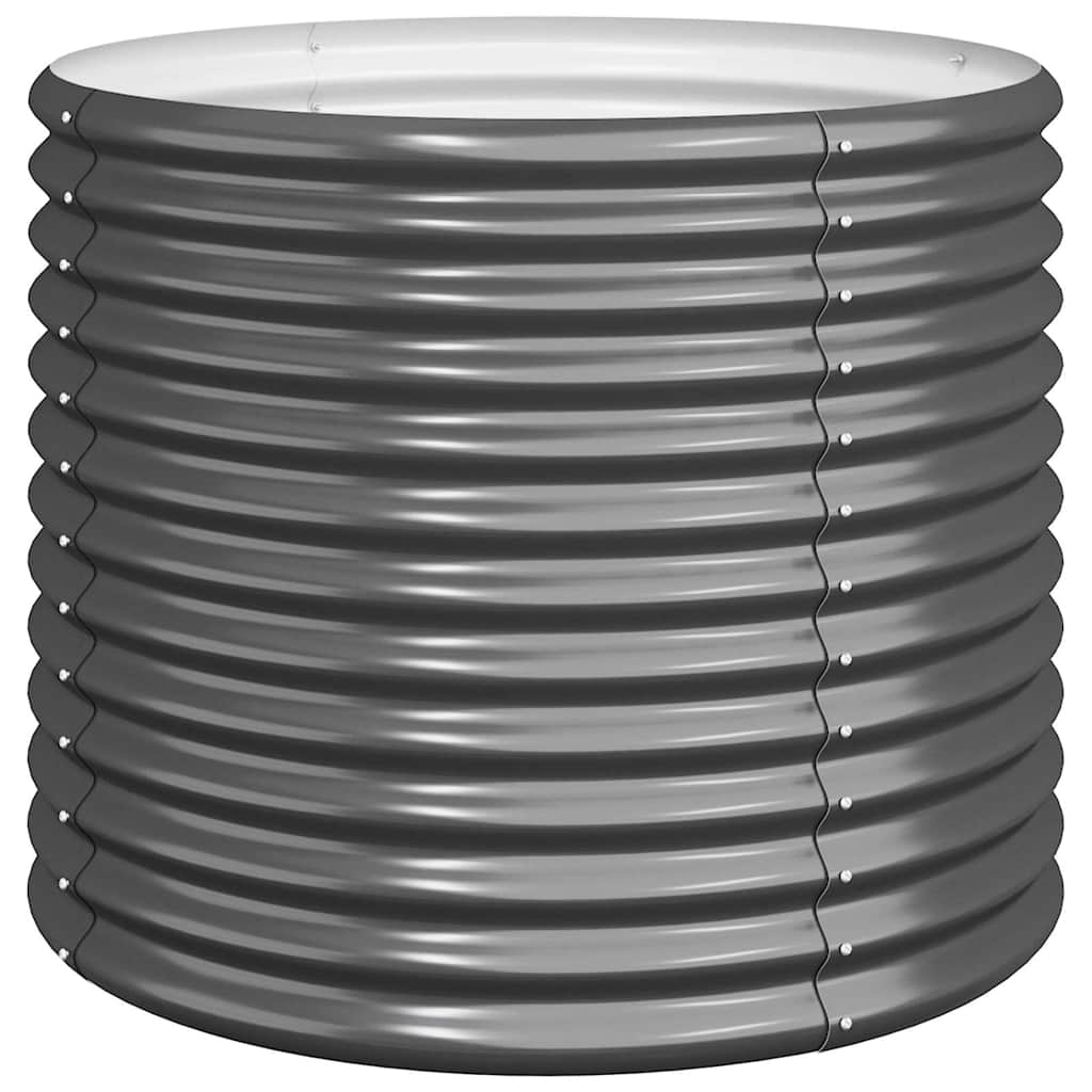 Donica Ogrodowa Metalowa Okrągła Antracytowa Ocynkowana na Taras