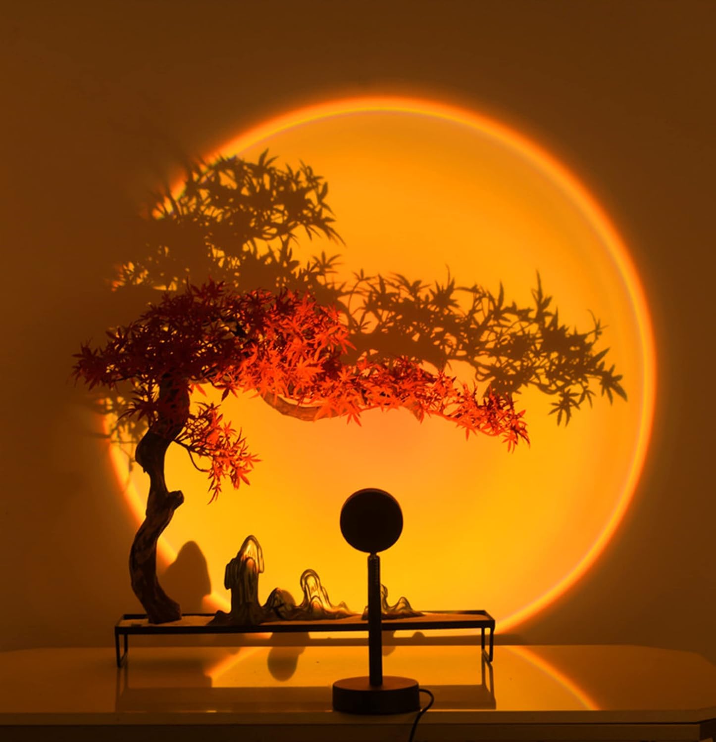 Projektor światła LED Sunset Light, czerwone światło Sunset Light, Halo Sunset Light, zasilanie przez USB, multimedialne tło dekoracyjne