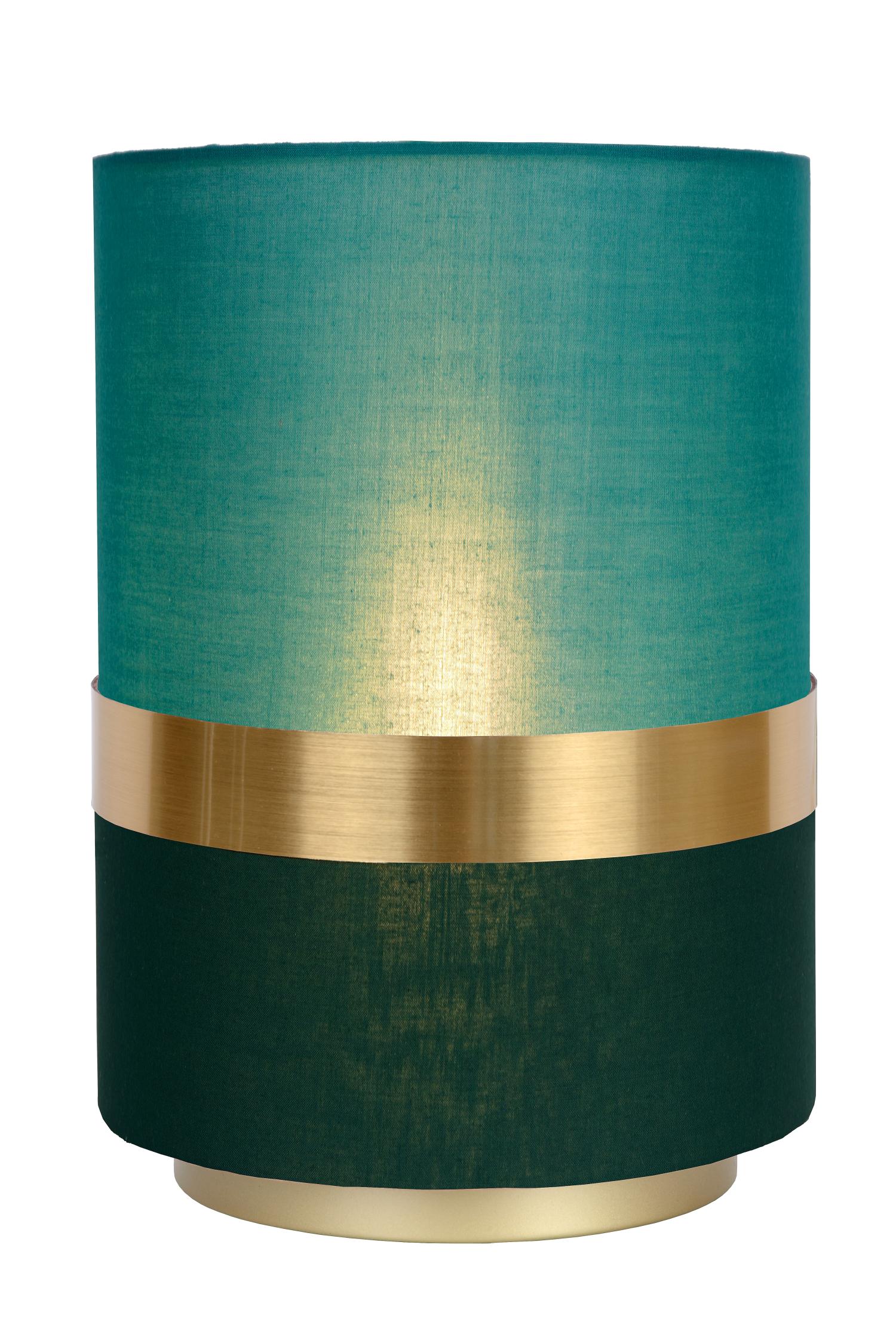 Lampa stołowa z abażurem Extravaganza zielono-złota 1xE14x5W tkanina wym:22x15x15cm IP20 Lucide
