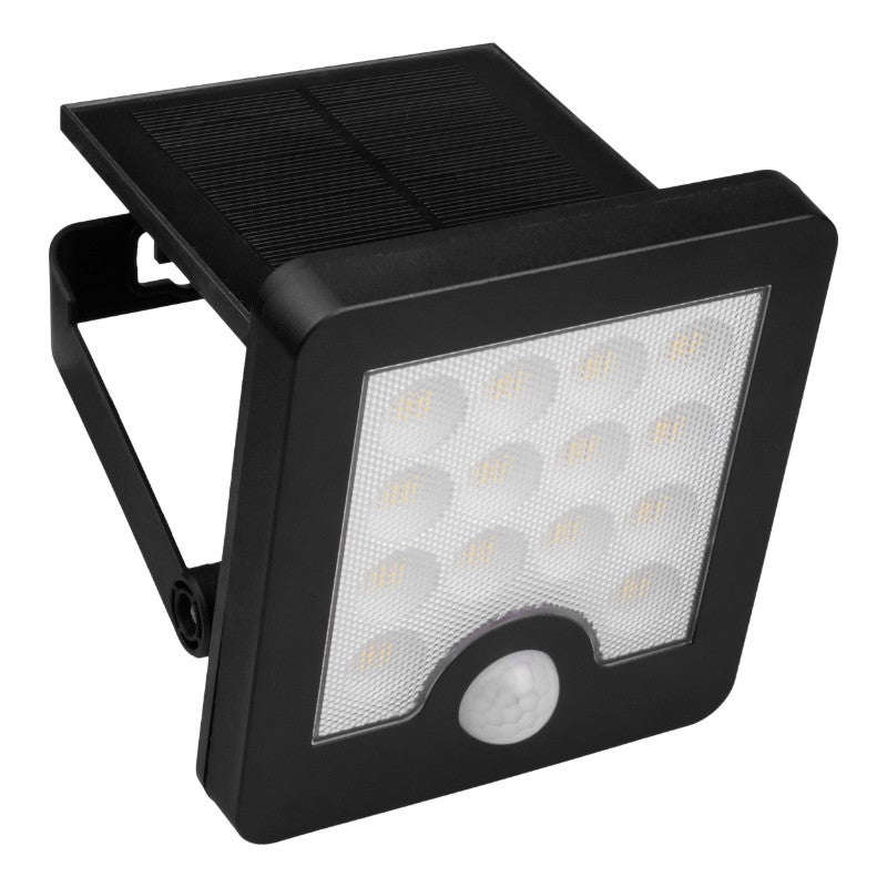 Kinkiet solarny z czujnikiem ruchu LED 5W Neutralna biel 500lm czarny wym:13x12x11,8cm IP65 DPM
