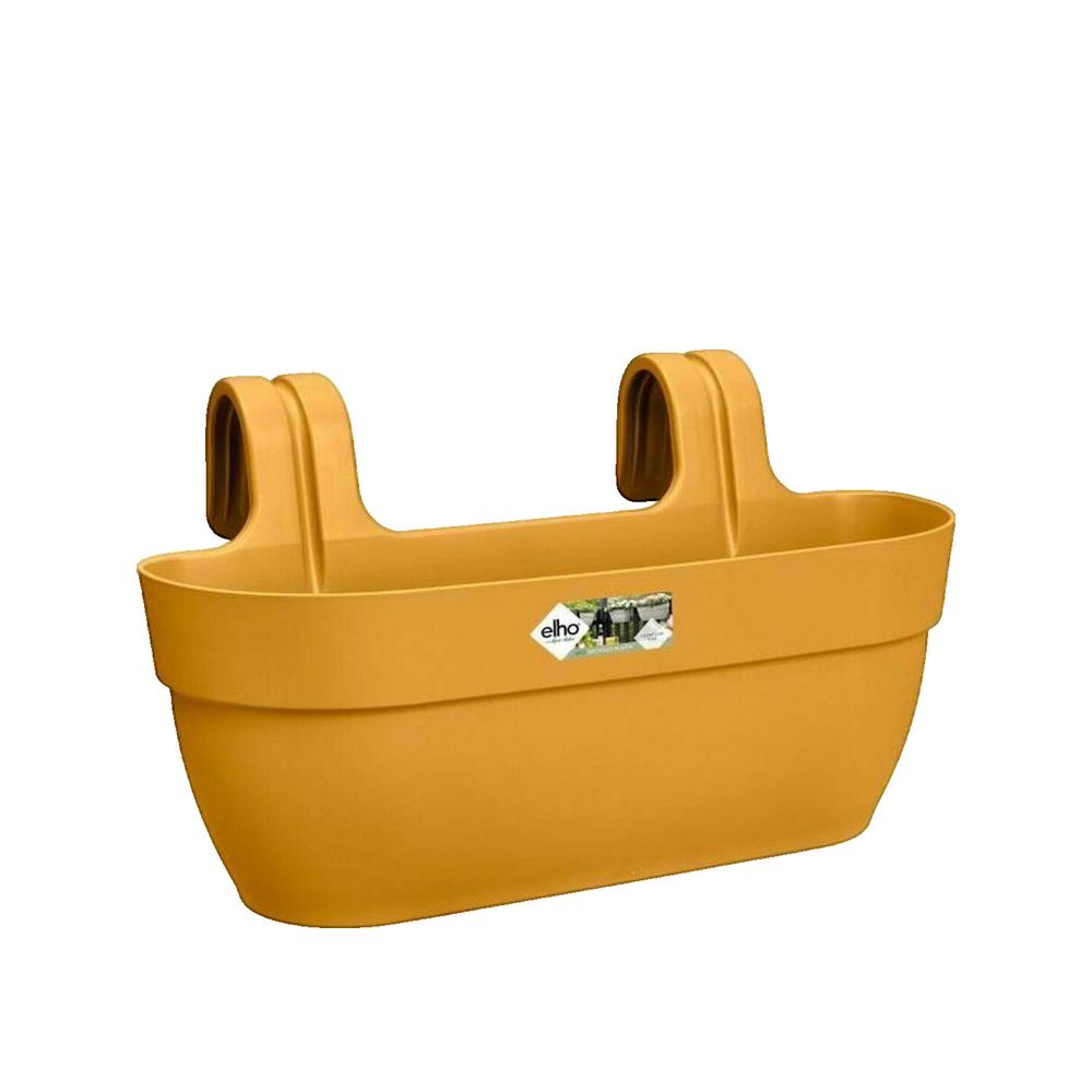 Elho Vibia Campana Easy Hanger Duża plastikowa doniczka balkonowa, miodowo-żółta - 46 x 24 x 26,5 cm