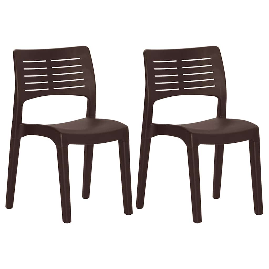 2x Krzesło Ogrodowe Plastikowe Mokka na Taras i Balkon