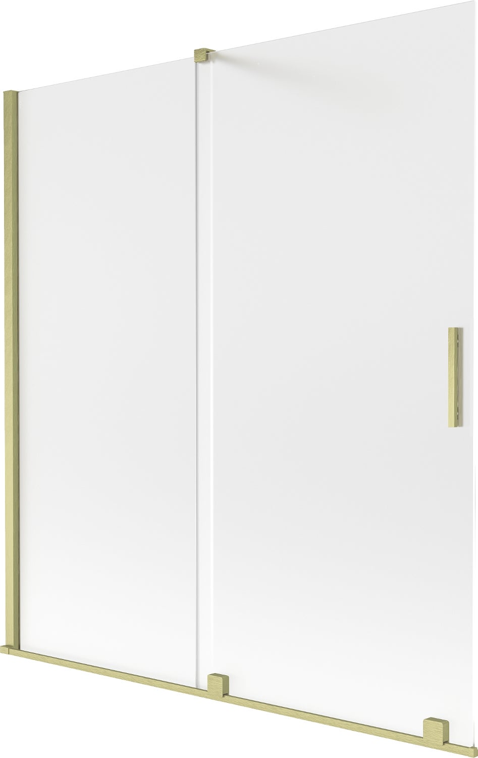 Mexen Velar parawan nawannowy 2-skrzydłowy rozsuwany 150 x 150 cm, szron, złoty szczotkowany - 896-150-000-31-55