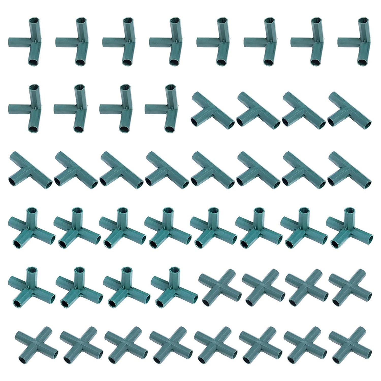 48PCS ogród palik Connectors, 4 typ wytrzymały szklarnia ramka klips, 11mm roślina palik Fitting do Grape Trellis
