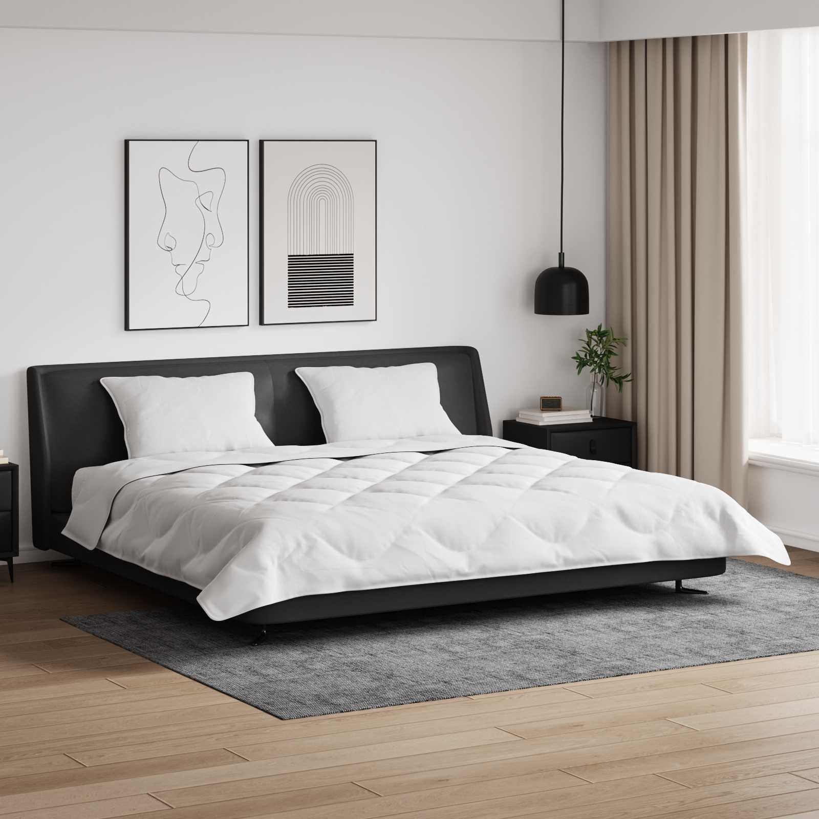 Duvet z poduszkami z poduszką 3 pcs Biały Mikrofibra i Puch vidaXL