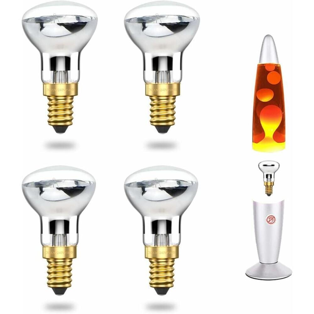 Żarówka E14 do lampy lawowej 25W R39, reflektorowa żarówka żarowa 25W E14 R39 do lampy lawowej (4 szt.) [Klasa energetyczna A++]
