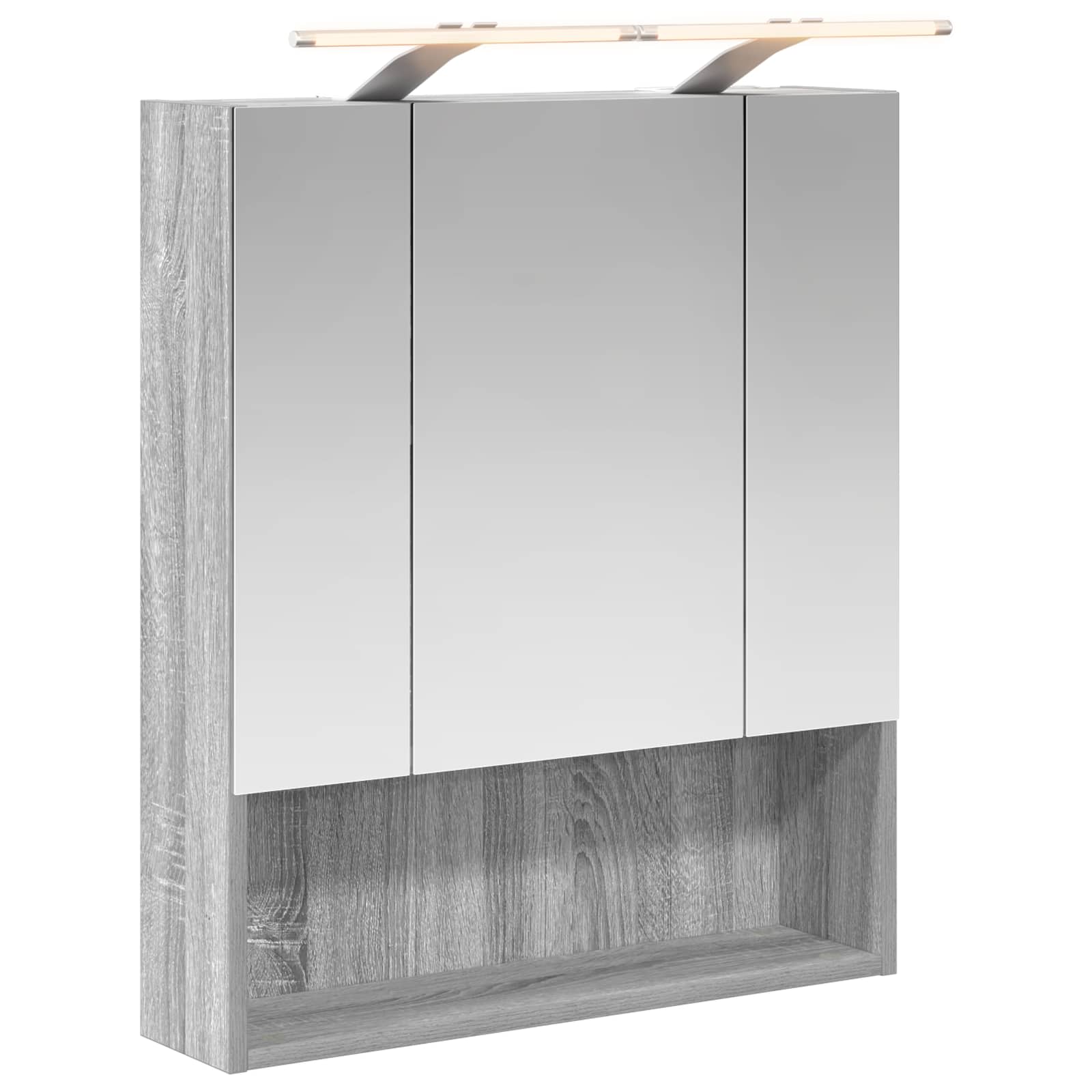 Szafka z lustrem do łazienki Szary Sonoma 60 x 14.5 x 70 cm