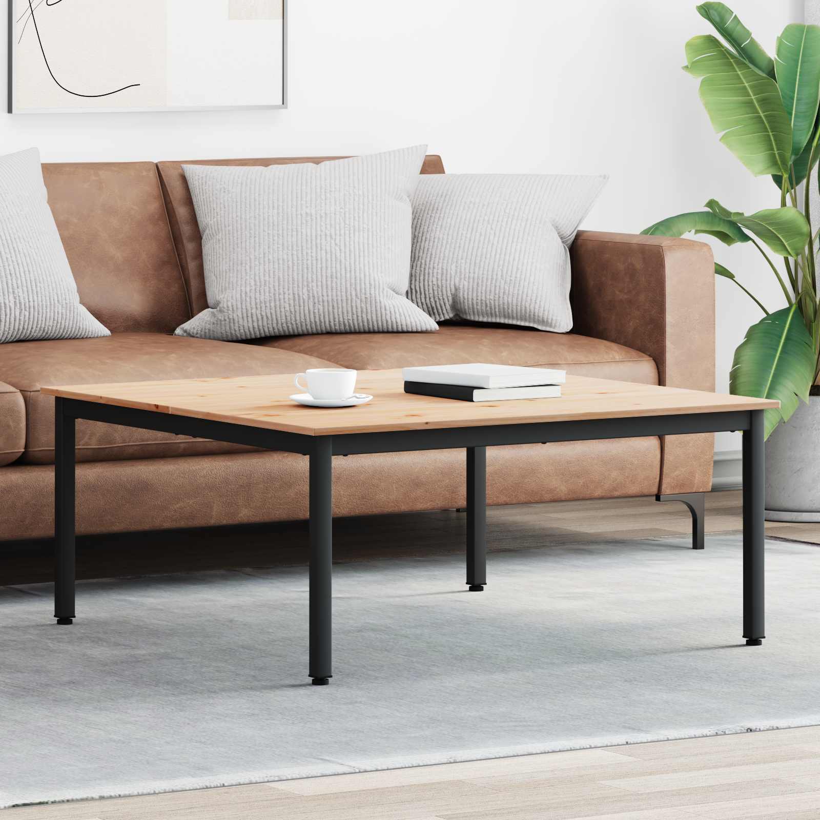 Stolik kawowy Naturalny 100 x 100 x 45 cm Lite drewno sosnowe vidaXL