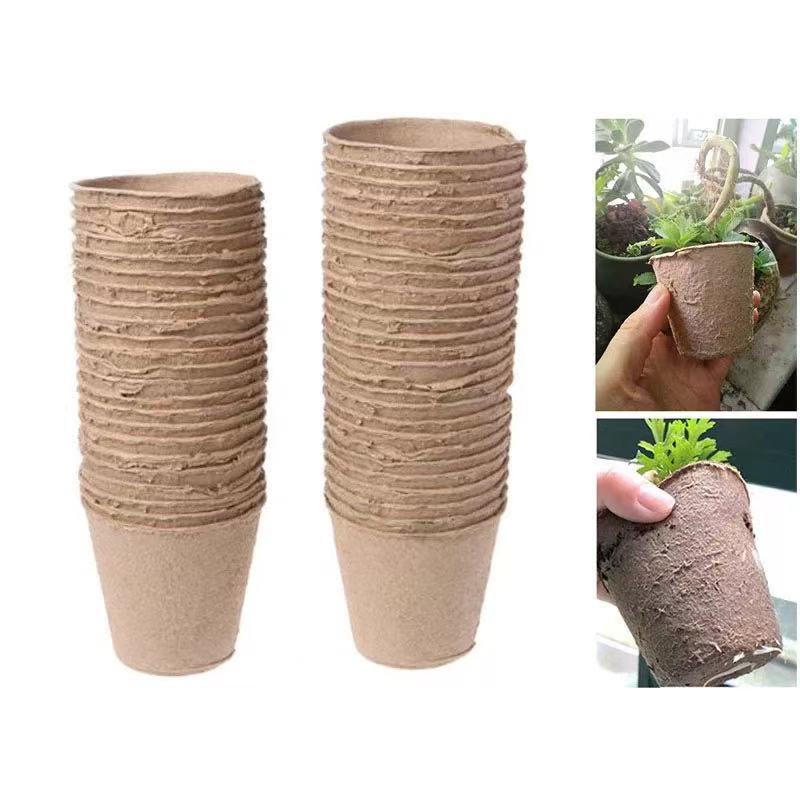 100 małych doniczek z włókna o średnicy 8 cm