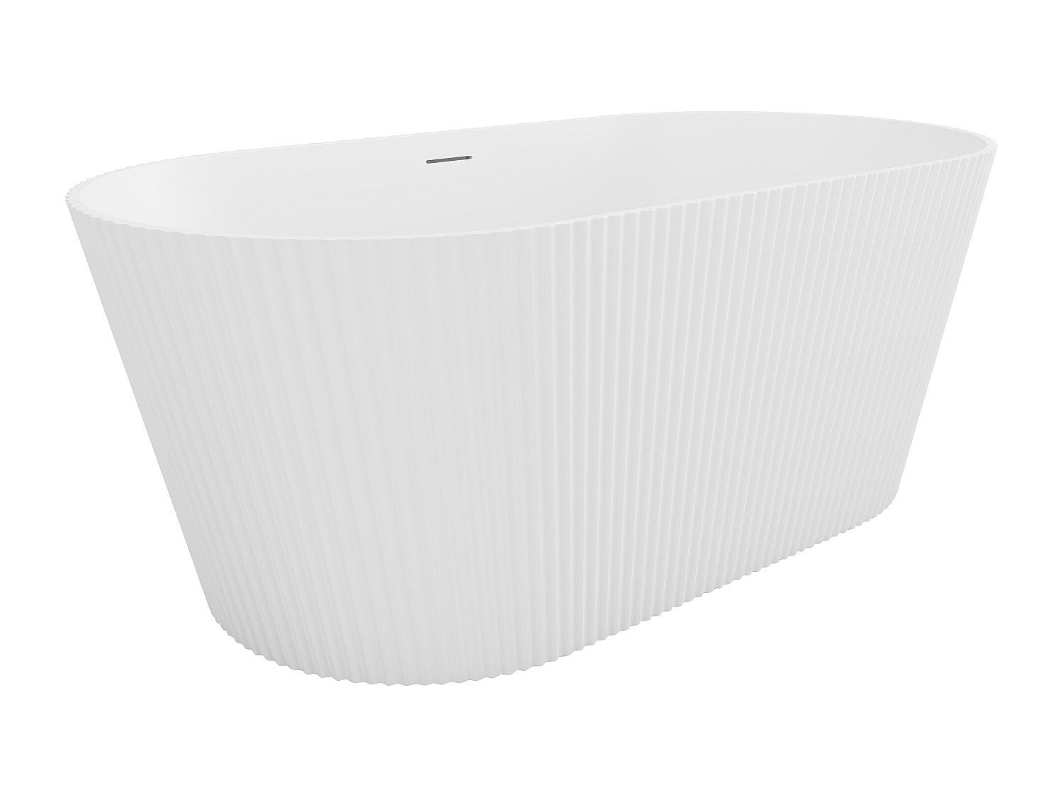 Wanna wolnostojąca ryflowana - 255 l - 149 x 73 x 58 cm - Biały mat - Akryl - COBIANA