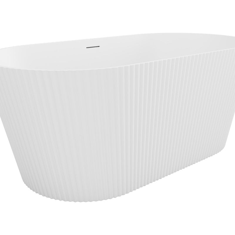 Wanna wolnostojąca ryflowana - 255 l - 149 x 73 x 58 cm - Biały mat - Akryl - COBIANA