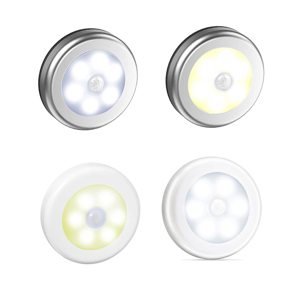 Lampka Nocna PIR na Podczerwień z 6 LED, Bezprzewodowy Czujnik Ruchu do Szafy i Korytarza