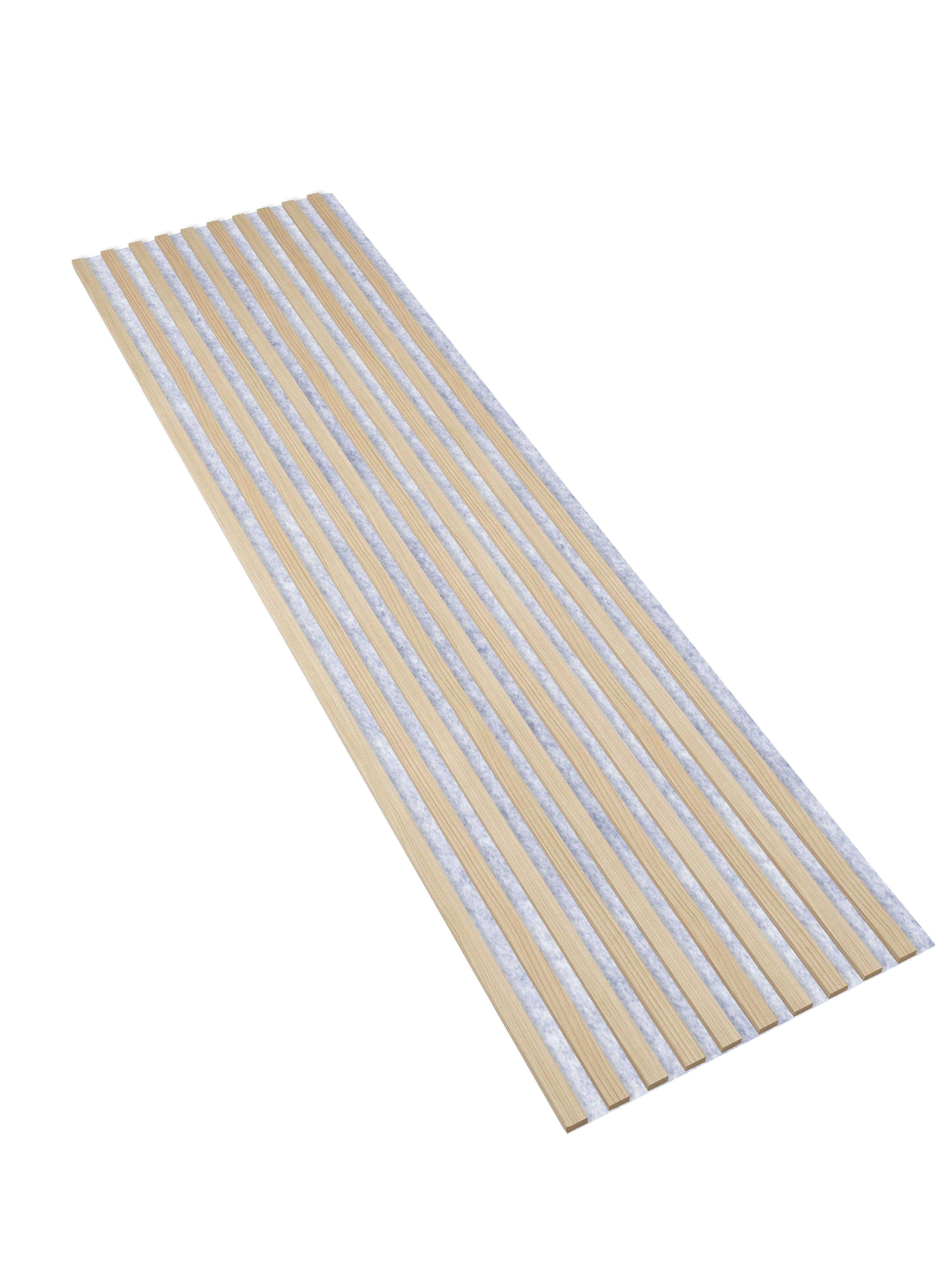 Lamele Ścienne na Filcu Szarym SunWood 275x58cm Panele Dekoracyjne Kremowe Riva 1 szt.