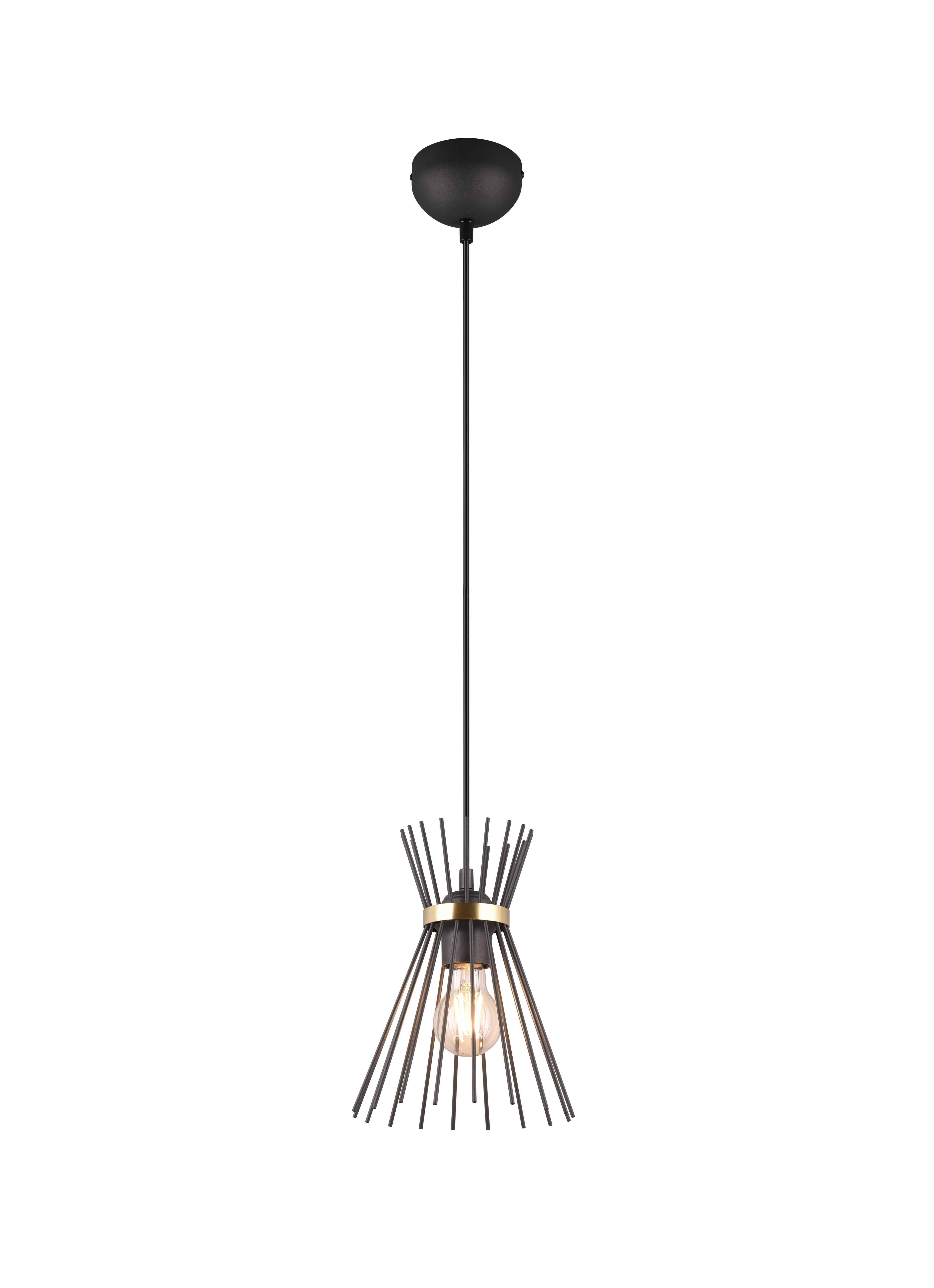 Lampa wisząca ROD czarno-złota 1xE27x40W metal wym:150x20x20cm IP20 RL