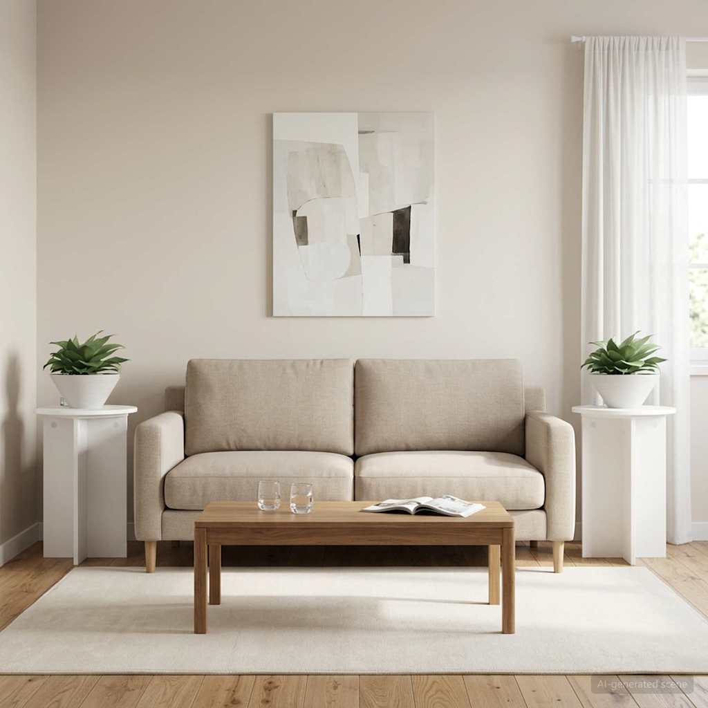 Stojak na rośliny 2 pcs Biały Ø40 x 60 cm Drewno inżynieryjne vidaXL