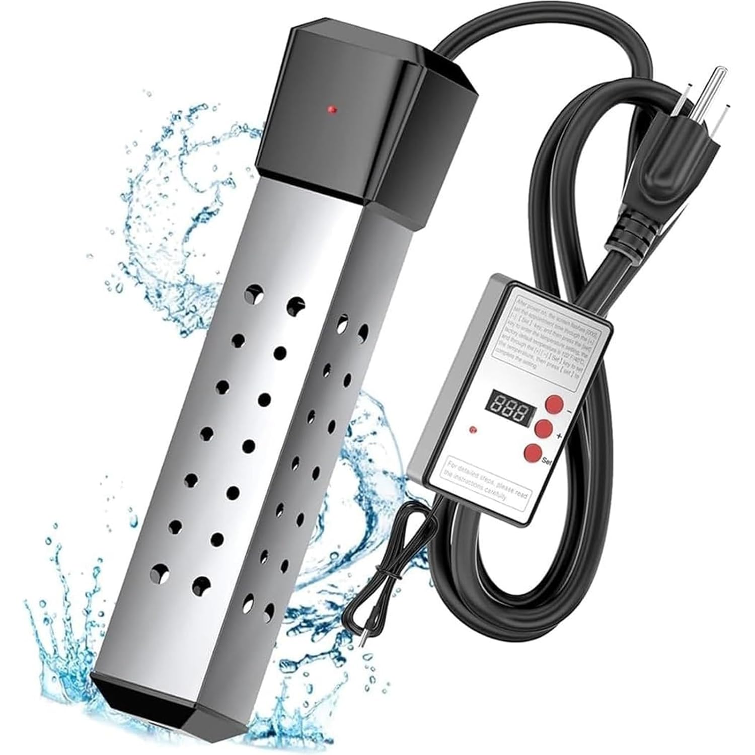 Podgrzewacz wody zanurzeniowy 2000 W, podgrzewacz basenowy, podgrzewacz do wanny, elektryczny, automatyczny wyłącznik czasowy, model o stałej tempera