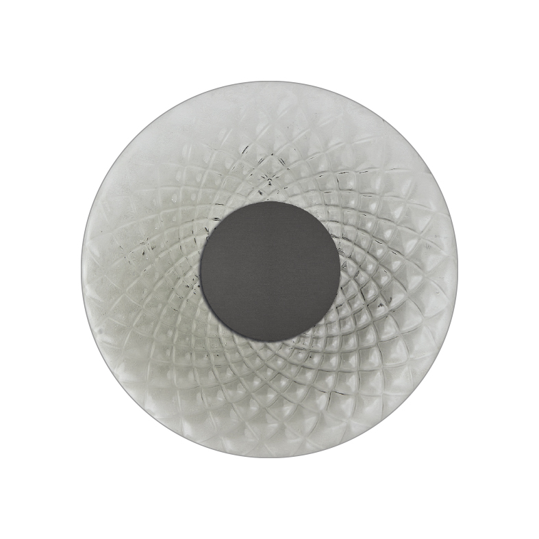 Kinkiet Solaris 12W 3000K CRI90 IP20 – tytanowa rama z przydymionym szkłem balonowym, designerski kinkiet – Rossini Group