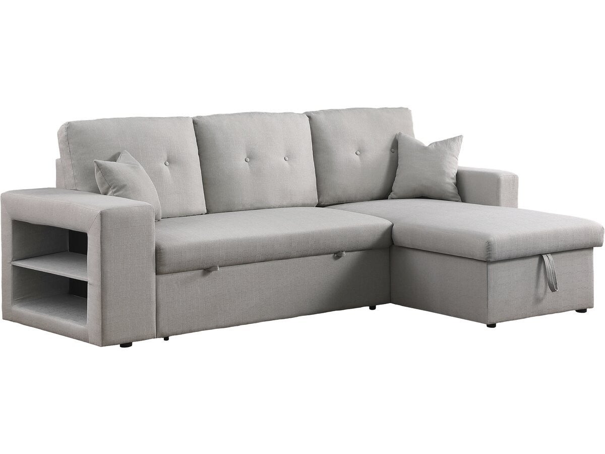 Narożna sofa rozkładana/dwustronna "Axel" – 3-osobowa – jasnoszara