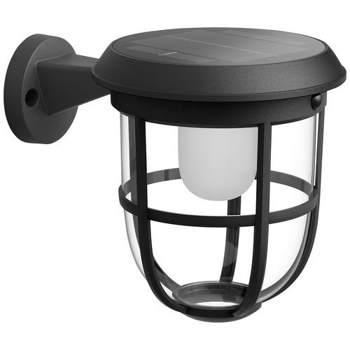 Kinkiet Ogrodowy Lampa Solarna Elewacyjna Zewnętrzna LED 1.3W 250lm 3000K Ciepła biel z Czujnikiem Ruchu i Zmierzchu Czarna Philips