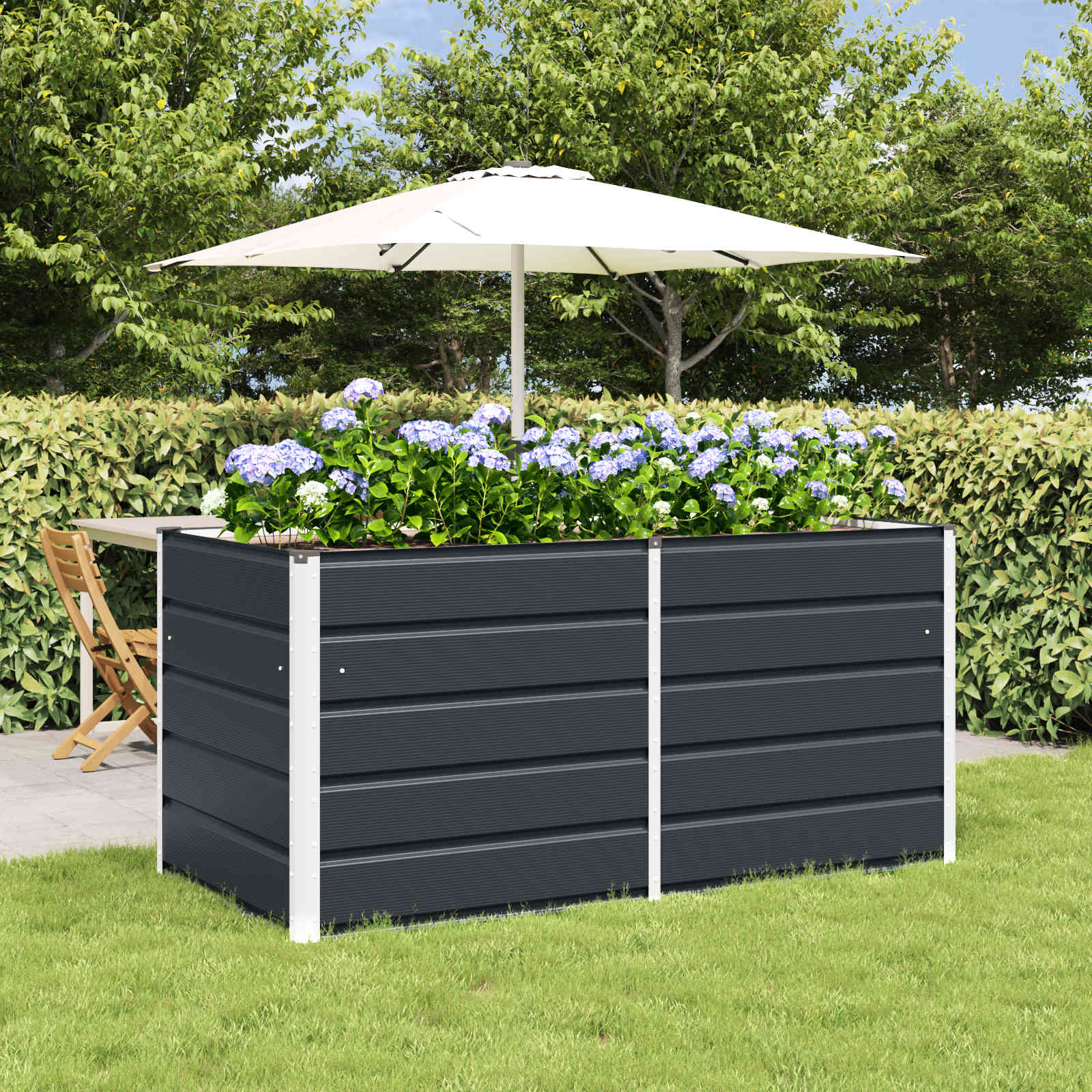 Donica Antracyt 160 x 80 x 75 cm Stal vidaXL