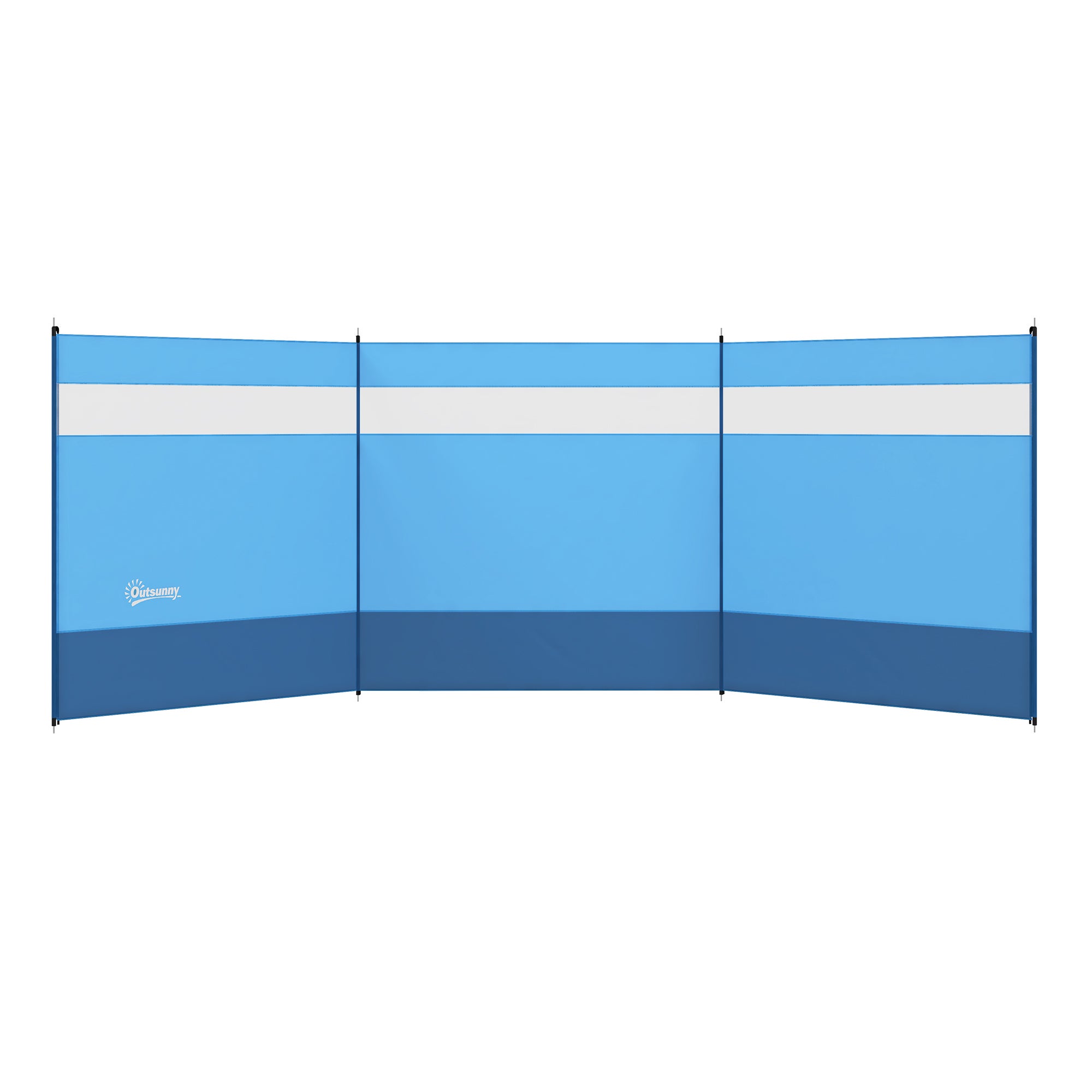 Osłona przeciwwiatrowa z okienkiem i torbą transportową, słupki stalowe, 440x140 cm, kolor niebieski