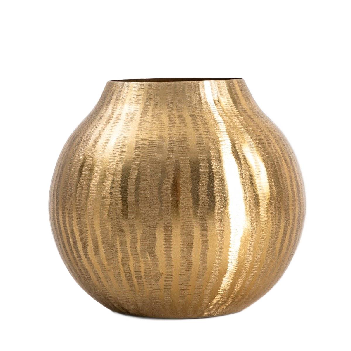 Wazon GIRONA żelazny szeroki złoty 20x15 cm HOMLA