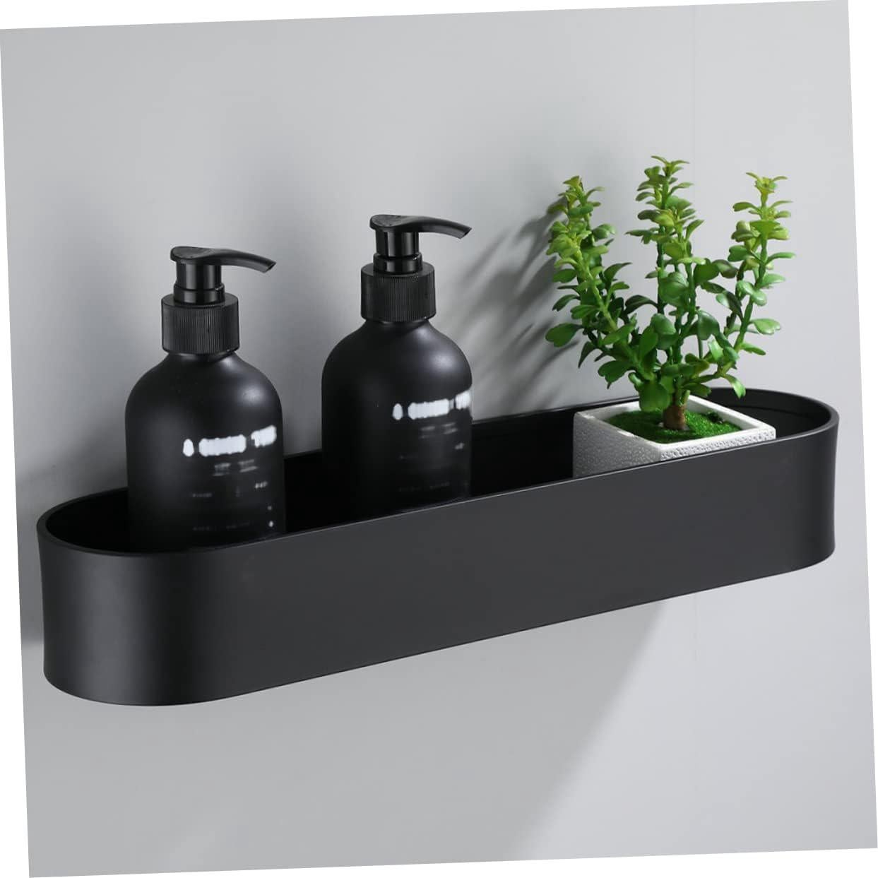 Półka do przechowywania w łazience, nordycka aluminiowa półka – Styl C czarna, pojedyncza warstwa 30 cm