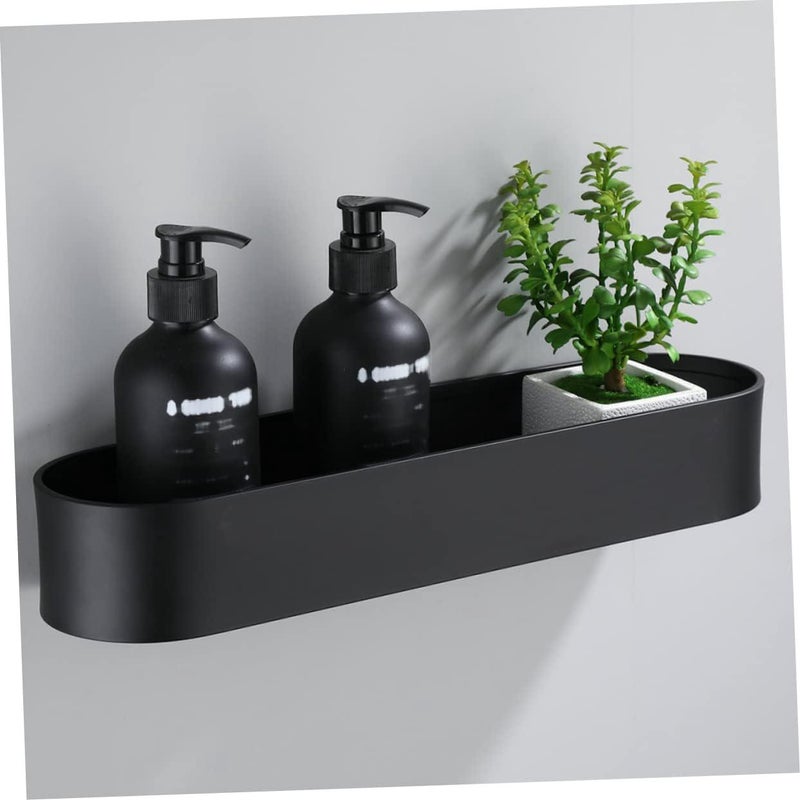 Półka do przechowywania w łazience, nordycka aluminiowa półka – Styl C czarna, pojedyncza warstwa 30 cm