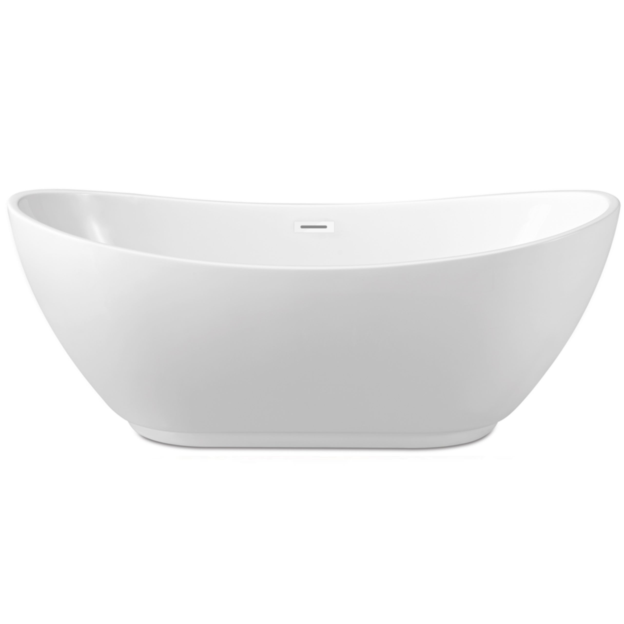 Wanna wolnostojąca AquaUno 170 x 72 cm biała z białym przelewem + syfon i korek klik klak