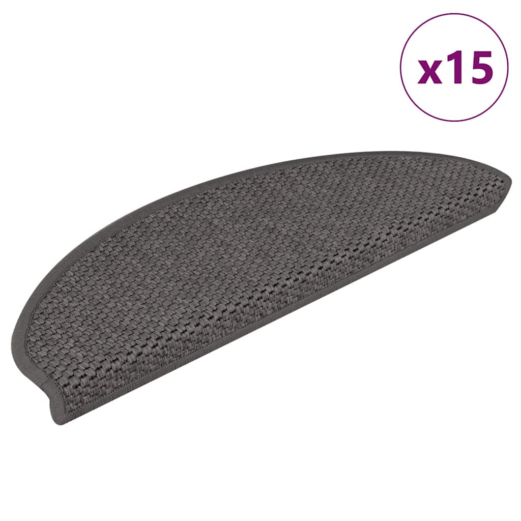 Samoprzylepne nakładki na schody, 15 szt., 65x21x4 cm, srebrne vidaXL