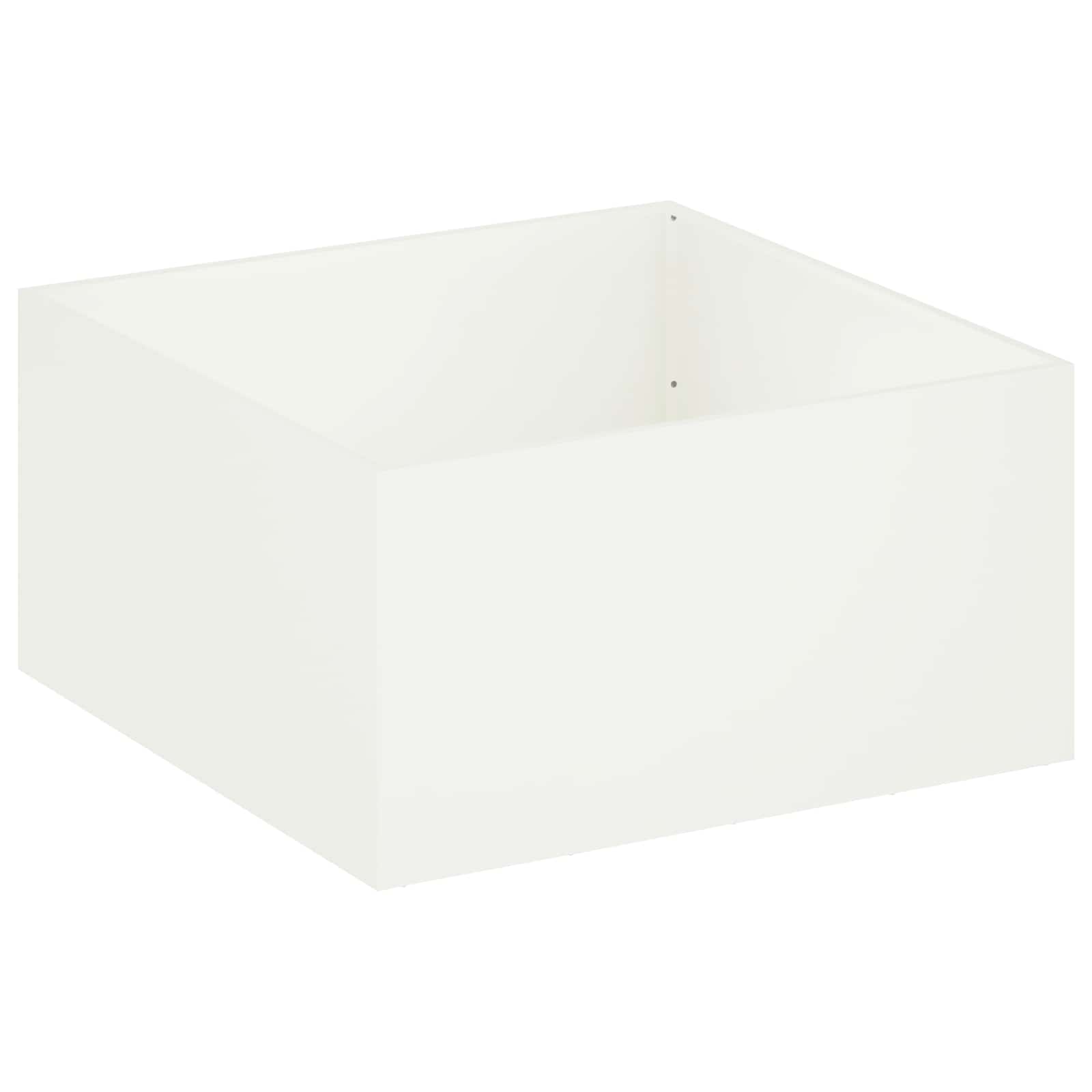 Donica Ogrodowa Stalowa 100x100x40 cm Biała na Taras na Balkon na Kwiaty