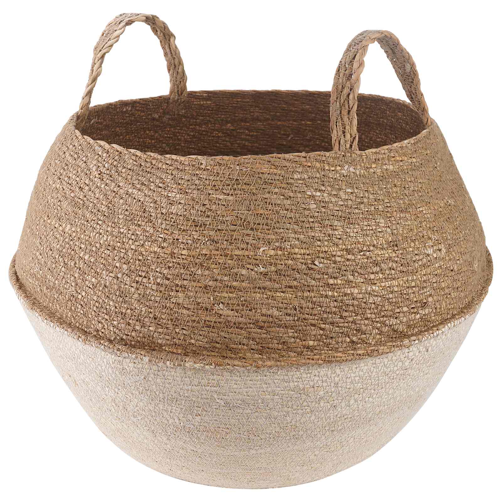 Doniczka z uchwytami Biały Ø 45 x 36 cm 100% Trawa morska