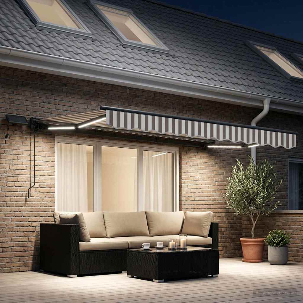 Ręczny ramowy zewnętrzny markizowy z LED 3,5 x 2,5 m vidaXL