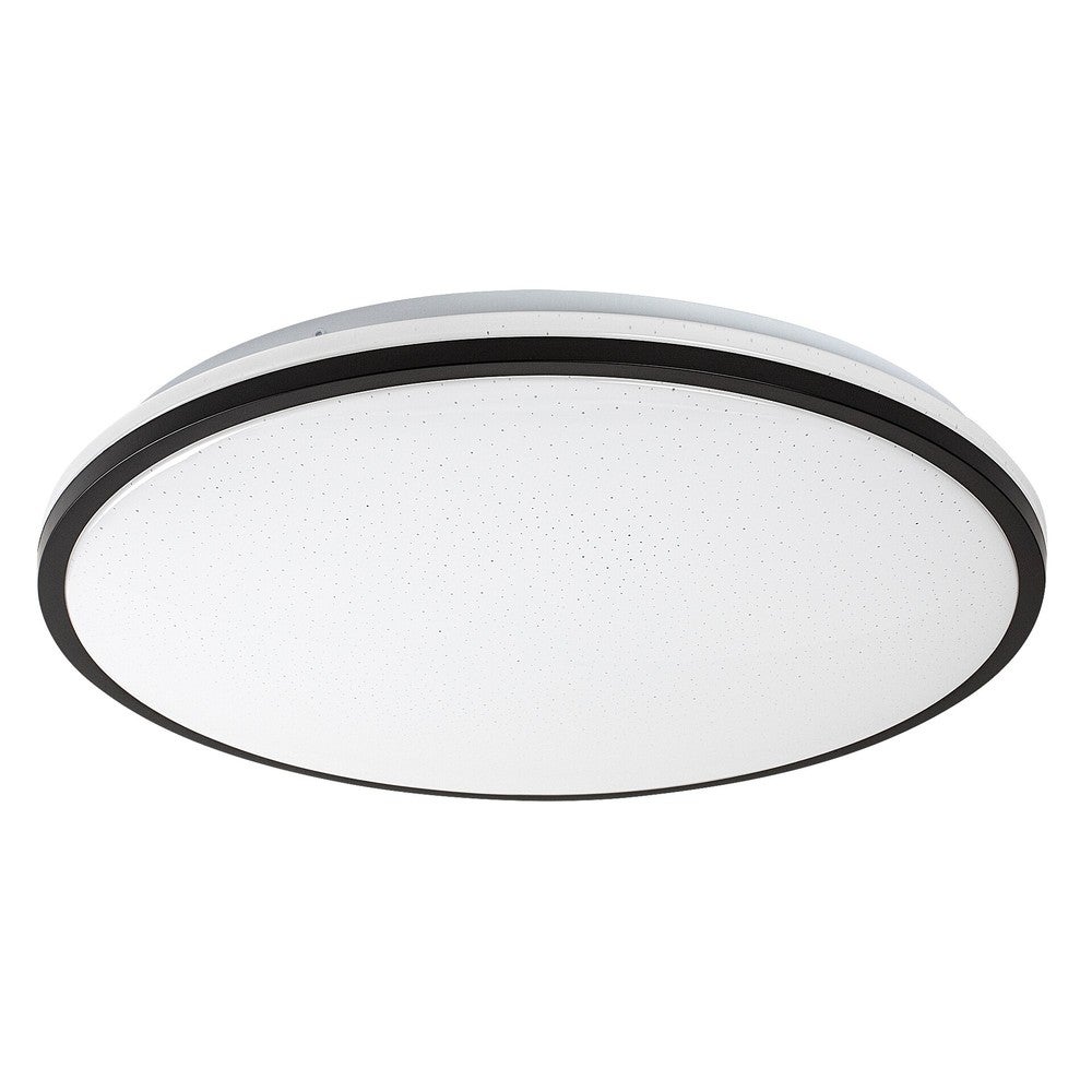 Plafon łazienkowy LED 40W 2500lm 4000K Okrągły Biały Obwódka Czarny Metal IP44 Ø485mm