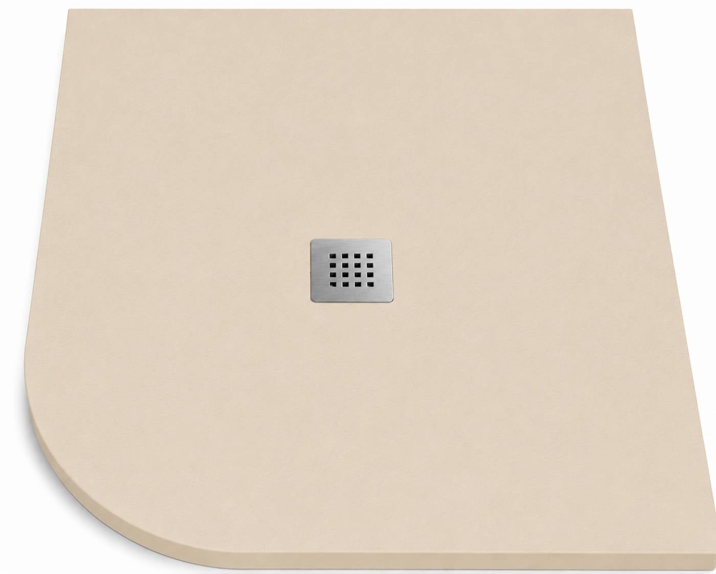 Brodzik półokrągły ROUND 90x90 cm Kremowy kratka ze stali