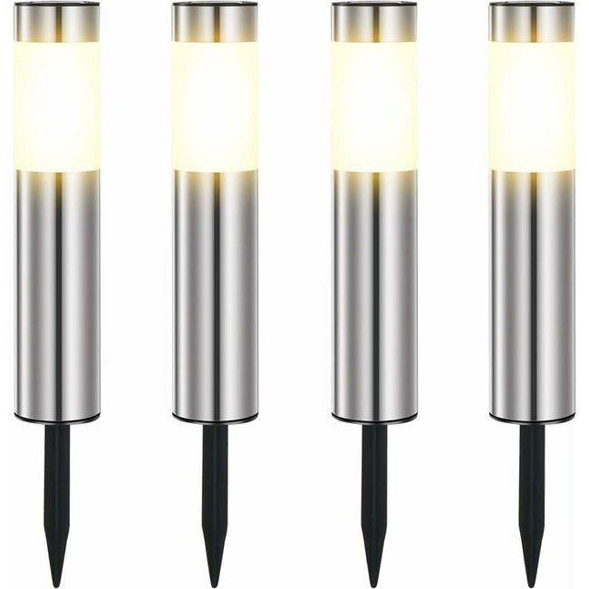 Zewnętrzna lampa solarna LED ze stali nierdzewnej, wodoodporna, ogrodowa, IP65, do patio, trawnika, ścieżek i chodników